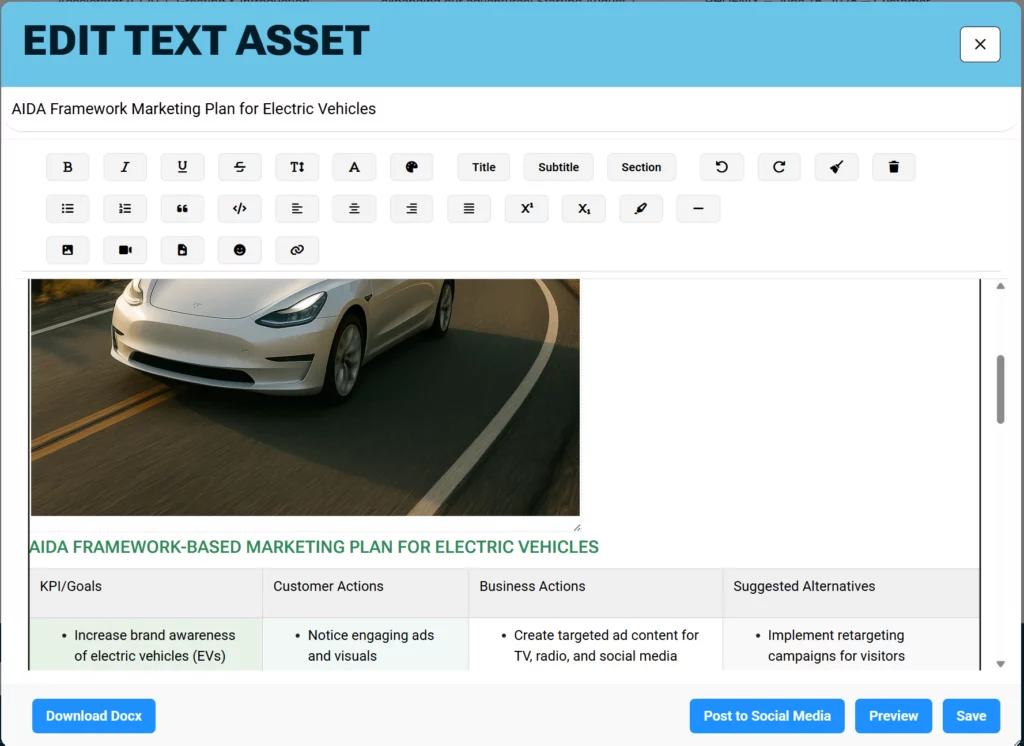 An example of the text editing window available in the Results Library An example of the Brainiest Text Editor
